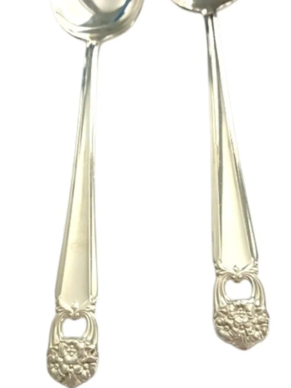 2 Eternally Yours Serving Silver Plate Spoons